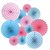 Set de Rosetones Fucsia en Papel. 6 unidades - comprar online