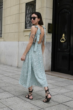 Vestido SABIN flor verde - Feria en Baires