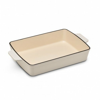 Erminda® Fuente Rectangular Hierro Esmaltado - Blanco Marino39x23cm (E89001BD)