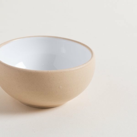 Bowl Korba Blanco Brillante Con Beige 10 Cm (0511527) - comprar online