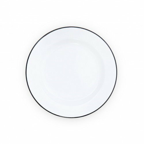 Nonfork® Enamelware Vintage Classic Plato Playo Enlozado 25.5 Cm B/N (N832061N)