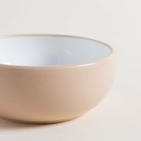Bowl Korba Blanco Brillante Con Beige 15 Cm (0511526) - comprar online