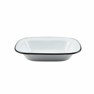 Nonfork® Enamelware Vintage Classic Fuente De Pie Dish 26x19x5.5 Cm B/N (N839082N)