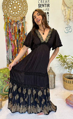 Vestido Boho CRETA NEGRO