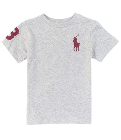 Camiseta Ralph Lauren Cotton Big Pony Cinza - Menino - RL4303 - Tamanho 18 - 20 anos