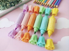 6 Mini Canetas Marca Texto Formato Candy Kawaii