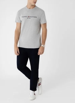 Camiseta Tommy Hilfiger Cinza Logo - TH7435 - Tamanho P - comprar online