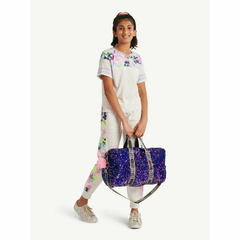 Justice Girls Weekender Duffel Handbag Purple Sparkle - Mimos de Orlando