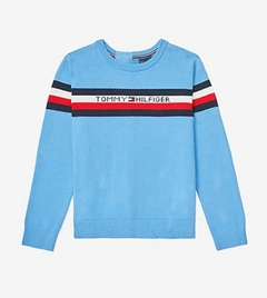 Sweater Tommy Hilfiger Menino Azul - TH7014 - Tamanho 12 meses