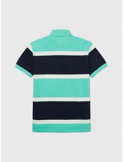 Camiseta Polo Tommy Hilfiger Manga Curta Rugby Stripe - TH8981 -Tamanho G - comprar online