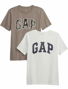 Kit Camiseta Gap Manga curta OFF/Marrom claro menino Tamanho 10 anos