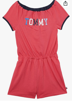 Macacão Tommy Hilfiger Color Block Raspberry - TH3526 - Tamanho 12 - 14 anos