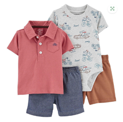 Kit 4 peças Carters Summer - 1N592710 - Tamanho 9 meses