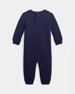 Macacão Ralph Lauren Moletom Polo Bear Azul Marinho - RL5665- Tamanho 9 meses - comprar online