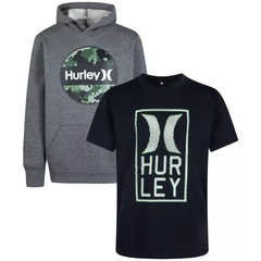Kit Moletom + Camiseta Hurley Menino - Tamanho 7 -8 anos