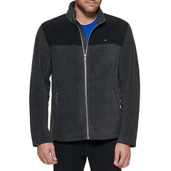 Jaqueta Fleece Tommy Hilfiger Masculina - Cinza Chumbo - Tamanho M - comprar online