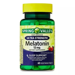 Melatonina 12 mg Spring Valley - 60 Capsulas - Fast Dissolve