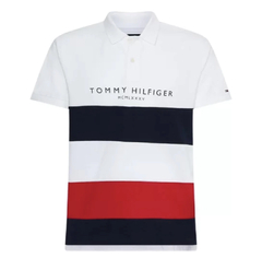 Camiseta Infantil Polo Tommy Hilfiger - Logo Branca- TH7884 - Tamanho 12 - 14 anos