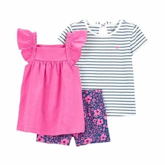 Conjunto Verão 3 peças Carters - C4710 - Striped - 3 anos