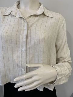 Camisa Aeropostale Viscose/Linho Creme - CÓD: 9850601 - Tamanho M - comprar online