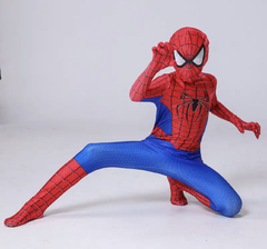 Fantasia Homem Aranha Infantil Super Heróis Azul - Clássico - 140 cm