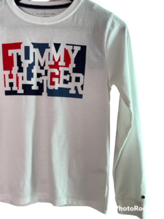 Camiseta Manga Longa Tommy Hilfiger Branca - TH528 - Tamanho 12 meses - comprar online