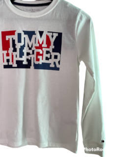 Camiseta Manga Longa Tommy Hilfiger Branca - TH528 - Tamanho 18 meses - comprar online