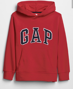 Moletom Gap Fleece Vermelho / Logo Azul Marinho - GAP070 - Tamanho 6 - 7 anos