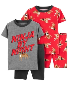 Pijama 4 Peças Carter's "Ninja" - 2K497210 - Tamanho 3 anos