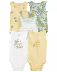 Kit 5 Bodies Carter´s Manga Regata Tucano - 1O862110 - tamanho 9 meses