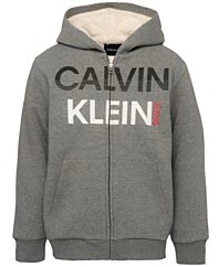 Moletom Forrado Sherpa Calvin Klein Cinza Infantil - CK0836- Tamanho 14 - 16 anos