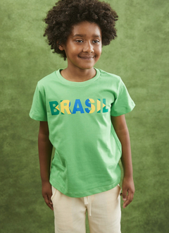 Camiseta Copa do Mundo Brasil Verde - Tamanho 14 anos