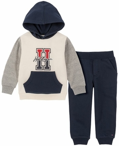 Conjunto Moletom Infantil Tommy Hilfiger Azul Marinho - TH7881 - Tamanho 24 meses