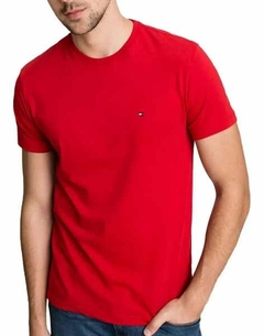 Camiseta Tommy Hilfiger Vermelho Small Flag - TH0802 - Tamanho M