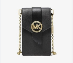 Michael Kors Small Saffiano Leather Smartphone Crossbody Bag - Black - loja online