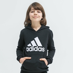 Moletom Infantil Adidas Preto Capuz - Tamanho 8 - 9 anos