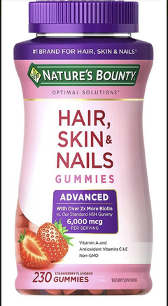 Suplemento Hair Skin Nails Gummies - Nature´s Bounty - 230 balas