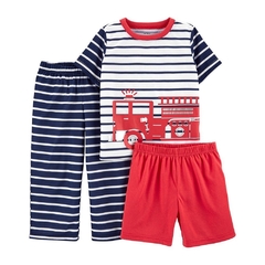 Pijama 3 peças Carters Firetruck- 2K479810 - Tamanho 5 anos - comprar online