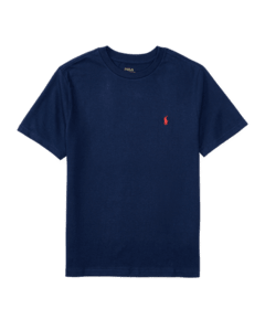 Camiseta Manga Curta Ralph Lauren - Menino - Azul Marinho- RL319 - Tamanho 7 anos
