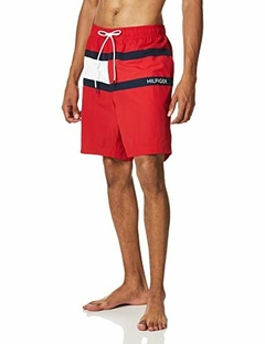 Bermuda Swim Trunks Tommy Hilfiger Masculina Vermelha - TH4131 - Tamanho M