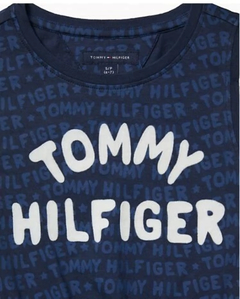 Vestido Tommy Hilfiger Logo Azul - TH8461 - Tamanho 4 - 5 anos - comprar online