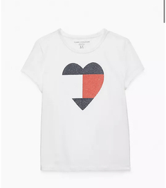 Camiseta Cotton Menina Tommy Hilfiger Heart - TH209- Tamanho 2 - 3 anos