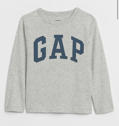 Camiseta Manga Longa Gap Cinza- GAP8522 - Tamanho 4 anos