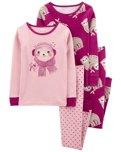 Pijama 4 Peças Carter's "Sloth" - 3M692910 - Tamanho 4 anos