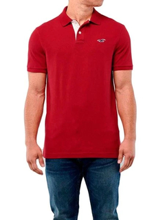 Camiseta Polo Hollister Masculina - Vermelha - Tamanho GG