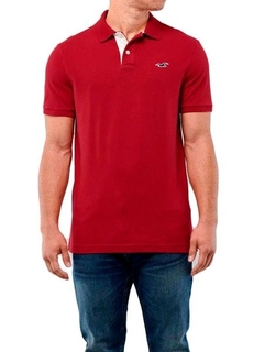 Camiseta Polo Hollister Masculina - Vermelha - Tamanho G