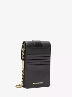 Michael Kors Small Saffiano Leather Smartphone Crossbody Bag - Black