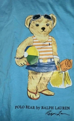 Camiseta Ralph Lauren Polo Bear Beach- Menina - RL100- Tamanho 5 anos - comprar online