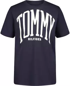 Camiseta Tommy Hilfiger Infantil Azul Marinho - TH978- Tamanho 4 anos