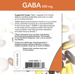 Suplemento Gaba, 500 Mg, 200 Cápsulas Vegetais, Now Foods na internet